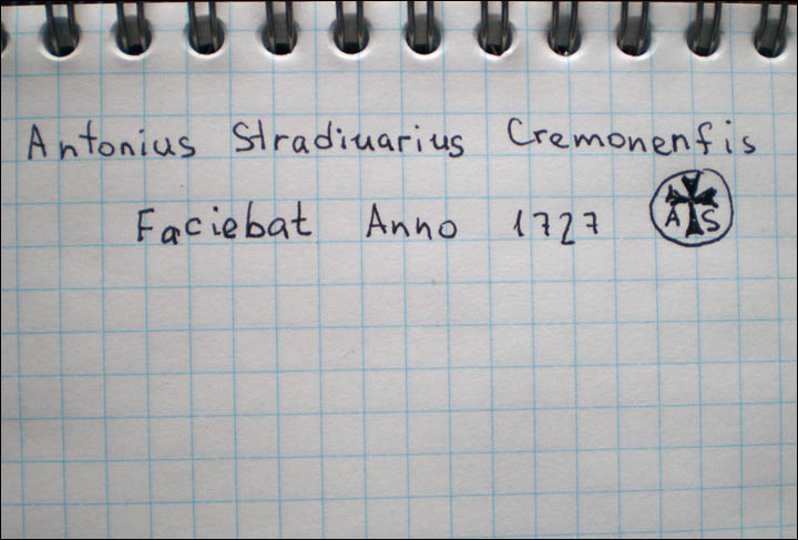 Antonius stradivarius cremonensis faciebat deals anno 1727